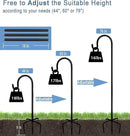 76 inch Outdoor Shepherd Hook with 5 Prong Base (2 Packs), Adjustable Heavy Duty Garden Hanging Stake for Bird Feeder Solar Light Plant Hanger Wedding Decor, Matte Black by GreenHaven Gardens