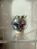 Hanging Disco Ball Planter 8" - with Acrylic Stand and Macrame Plant Hanger - Home Décor, Room Décor, Patio or Boho Décor, Mirror Disco Planter, Disco Decor (4" Mini with Base) by GreenHaven Gardens