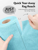 Fantasticlean Microfiber Cleaning Cloth Roll -60 Pack, Tear Away Microfiber Towels, 12" x 12", Reusable, Washable, Scratch Free, Ultra Absorbent Dish Rags for Car, Home, Garage or Shop (White & Blue) by CozyNest Decor