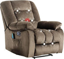 Massage Recliner Chair with Heat and Massage, Soft Fabric Ergonomic Manual Reclining Chairs, Heavy Duty Reclining Sofa Chair with Side Pockets for Living Room (Taupe) by CozyNest Decor