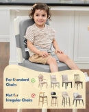 HOMEAL Booster Seat for Kitchen Chair - Compact Toddler Dining Seat with Easy-Install Straps & Wipeable Surface - Breathable Fabric Booster Seat for Table - Light Gray by TinyTreasures Baby Boutique