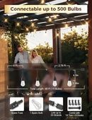 XMCOSY+ 48FT Outdoor String Lights Waterproof - LED Patio Hanging Lights for Outside Porch Backyard Gazebo Garden, Commercial Grade 16 Edison Bulbs by GreenHaven Gardens