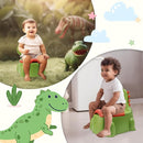 Potty Seat Baby Training Chair Boys Girls Toddler Dinosaur Comfortable children 1-5 years old Baby toilet Animal seat with lid back potty trainer (Green) by TinyTreasures Baby Boutique