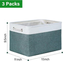 Bidtakay Fabric Storage Baskets for Shelves 3 Pack Large Storage Bins for Organizing Linen Collapsible Organizer for Closet-Deep Green by TinyTreasures Baby Boutique