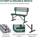 4/6/8 Feet Park Bench for Outside Heavy Duty Metal, Garden Benches Outdoor Bench with Backrest & Portable Frame, for Shopping Malls Stores Parks Patios Decks, Green by GreenHaven Gardens