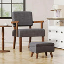 Accent Chair Set of 2 with Table, Living Room Chairs with Soft Seat and Armrests for Living Room Bedroom Reading Room Waiting Room, Grey (AC01) by CozyNest Decor
