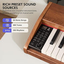 88 Key Digital Piano Keyboard for Beginners,Full Size Electric Piano Semi-Weighted Keyboard with Sheet Music Stand,Pedal,Headphone,Power Adapter,USB-MIDI Compatibility,Wood Grain Brown by TinyTreasures Baby Boutique