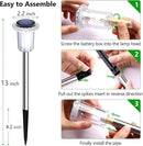DenicMic Solar Lights Outdoor 15 Pack Waterproof 3000K Warm White LED Acrylic lamp Head Stainless Steel Stake for Landscape Lighting Path Walkway Sidewalk Backyard Patio Decor by CozyNest Decor