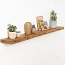 Fun Memories 48" Floating Shelves for Wall, Live Edge Solid Elm Wood Floating Shelf with Invisible Bracket, Wall Mounted Display Wooden Shelves for Bathroom, Kitchen, Bedroom, Natural Color, Set of 1 by CozyNest Decor