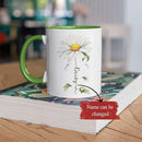 Lovely Daisy Flower Ceramic Mug, Customized Name On Floral Coffee Cup, Personalized Floral Accent Mug 11oz 15oz, Custom Daisy Lover Cup, Gift For Friend And Coworker, Novelty Daisy Mug by CozyNest Decor