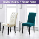 Joccun Chair Covers for Dining Room Set of 6, Dining Chair Slipcovers Stretch Dining Room Chair Covers Seat Protector,Washable Parsons Chair Cover for Home,Banquet(Peacock Blue,6 Pack) by CozyNest Decor