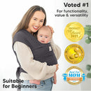 KeaBabies Baby Wrap Carrier - All in 1 Original Baby Carrier Newborn to Toddler Sling, Easy to Wear, Hands Free Bonding, Lightweight, Breathable Infant Wraps (Mystic Gray) by TinyTreasures Baby Boutique