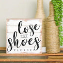Simply Said, INC Perfect Pallets Petites No Shoes Sign - Lose The Shoes Please - 8 x 8 inch Wood Sign - Kindly Remove Your Shoes Sign - Made in USA - PET18388 by CozyNest Decor