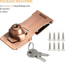 Alise Keyed Hasp Lock,4 Inch Safety Packlock Clasp Hasp Lock Latch with Lock,Door Hinge Lock with Keys Keyed Locking Hasp for Cabinets Closets Doors,Red Bronze by TinyTreasures Baby Boutique