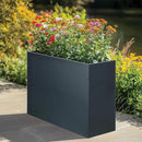 BAYN Metal Rectangular Planter Box Tall Planters for Outdoor Plants Modern Heavy Duty with Drainage Holes for Outside Indoor Patio Deck - Grey, 32”x 12”x 24” by CozyNest Decor