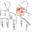 Portable Stainless Steel Clothes Pins Heavy Duty Laundry Drip Hanger with 8 Clips Hanging Drying Rack Closet Organizer by TinyTreasures Baby Boutique