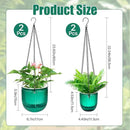 4Pcs Self Watering Hanging Planters, 6.5'' 4.5'' Hanging Flower Pots, Plastic Hanging Plant Basket with Drainage Holes, Visible Hanging Planters for Indoor Plants Garden Home(Emerald) by GreenHaven Gardens