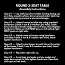 Heavy-Duty Portable Outdoor Picnic Table with Umbrella Hole, Punched Steel Patio Dining Furniture Made in America (46" Round Top, Dark Blue) by GreenHaven Gardens