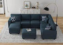 L Lengend Vansen Modular Sectional Sofa U Shaped Couch with Ottoman Modern Reversible Corner Sectional Couch for Living Room (Charcoal, U Shaped Sofa-3) by CozyNest Decor