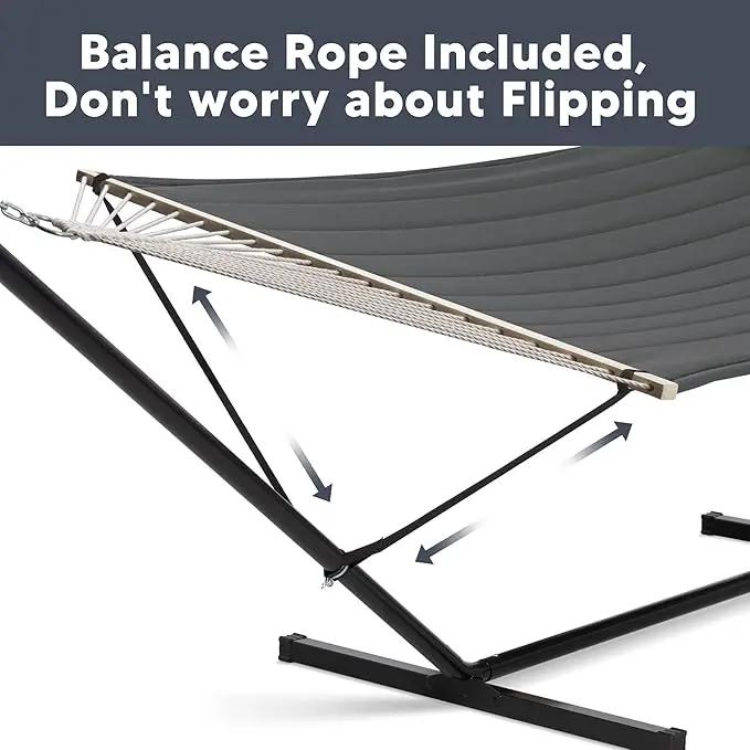 SUNCREAT Hammocks for Outside with 15 ft Stand, Stand Alone Hammock, 475 lbs Capacity, Dark Gray, photo 5 of 8
