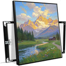 The mountain stream and lawn scenery under the sun is suitable for posting in the living room bedroom office landscape poster wall painting by CozyNest Decor
