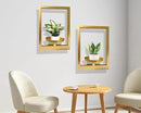 Picture Frame Plant Holder, Window Planter Hanger Shelves,Wall Mount Plants shelf Indoor Outdoor, Metal Hanging Planters Stand Decor,Modern Floating Ornament Rack Art for Home & Garden (Gold 2pc) by GreenHaven Gardens