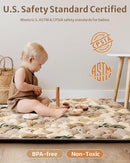 Blissful Diary Baby Play Mat, 47x47 Infant Play Mat for Playpen, Thicken Foam Cushioned Baby Mat for Floor, Non-Slip Kids Play Mat, Washable Baby Playmat for Babies,Toddlers, Earth Tones Design by TinyTreasures Baby Boutique