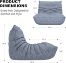 Bean Bag Chairs for Adults, Bean Bag Sofa - Adult Size with Soft Waterproof Fabric for Living Room, Apartments, Reading Corner, Gaming, and Movie Venue (Gray) by CozyNest Decor