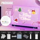 Doodle Glow, LED Note Board with Colors, 14.1"x10.9" Arvana Acrylic Dry Erase Board, 16M-Color LED Light-Up Memo Board w/Music Sync, APP & Remote, Stand & 7 Markers, Neon Glow Display (Black) by TinyTreasures Baby Boutique