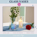 12pc Glass Cylinder Bud Vases for Centerpieces,6 inch Tall Irised Crystal Clear Flower Vases in Bulk,Hurricane Glass Candle Holders for Table Centerpiece Formal Dinners Home Decor by GreenHaven Gardens