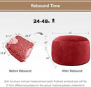 Bean Bag Chairs for Adults - Memory Foam Furniture BeanBag Chair - Kids/Teens Sofa with Soft Micro Fiber Cover - Round Fluffy Couch for Living Room Bedroom College Dorm - 4 ft, Red by CozyNest Decor