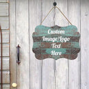 Personalized Wooden Welcome Sign Front Door Decor Home Sign Customized Image/Text Hanging Farmhouse Decorations for Home Office 11.2 * 8 Inch by CozyNest Decor