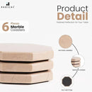 Radicaln Marble Coasters Star 3.5" Inches Verona Handmade Drink Coasters Set of 6 for Coffee Table, Car Cup Holders & Bar Use, Ideal Coffee Table Decor by CozyNest Decor