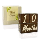 I'm Solid Wood Weekly Monthly Yearly Baby Milestone Age Blocks, Gender Neutral, Newborn Gifts & Keepsakes for Picture Props (3 Pcs/Brown) by TinyTreasures Baby Boutique