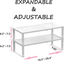 Metal Stackable Expandable Storage Shelf - Multi-Functional Home Storage Shelf, Suitable for Kitchen, Cabinet，Bathroom, Office, Garage, etc.（2PACKS/White/Medium by CozyNest Decor
