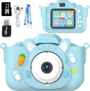 Kids Camera Toys,48MP Dual Lens with 64G SD Card and Cartoon Soft Cover for 3-8 Year Old Girls Boys (Bluer) by TinyTreasures Baby Boutique