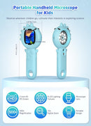 2-in-1 Microscope Camera for Kids, Mini Handheld Microscope Supporting Multiple Viewing Angles, Outdoor Educational Science Adventure Toys, Birthday Gifts for 3-10 Years Old Boys Girls, Blue Dinosaur by TinyTreasures Baby Boutique