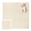 Lillefolk Baby Play Mat for Floor – 6x6ft Beige | Soft Non Toxic Premium EVA Foam Tiles for Tummy Time, Crawling & Playroom – Waterproof for Hard Floors Mat for Babies & Toddlers (9 Tiles) by TinyTreasures Baby Boutique