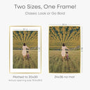 Homeforia 24x36 Gold Picture Frame, High End Metal 24 x 36 Large Poster Frames with Mat 20 by 30 inch Photo, 24x36 Gold Frame Matted to 20x30 for Print, 36x24 Frame, Tempered Glass, Wall Kit, Set of 1 by CozyNest Decor
