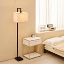 Globe Electric 61000052 60" Floor Lamp, Matte Black, Square White Fabric Shade, On/Off Rotary Switch on Socket, Square Rod, Reading Lamp, Home Office Accessories, Home Décor, Home Improvement by CozyNest Decor