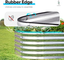Quictent Raised Garden Bed Kit Oval Galvanized Metal Planter Box Tall for Vegetables Outdoor Backyard, Rubber Strip Edging Included, Silver 8x4x1.5 ft by GreenHaven Gardens
