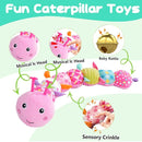 Baby Sensory Toys 0-12 Months, Plush Toys with Music and Rattle, Suitable for Newborn Baby Tummy time, can be Used as a Newborn Birthday, Holiday, Baptism Gift (Pink Caterpillar) by TinyTreasures Baby Boutique