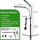 Grow Lights for Indoor Plants, Full Spectrum LED Tabletop Plant Lights for Indoor Growing, Dual-Head Gooseneck Plant Lamp with 5 Dimmable & Auto On/Off 4/8/12/18H Timer, Height Adjustable 9.8-25'' by GreenHaven Gardens
