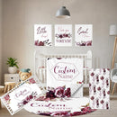 Personalized Crib Bedding Set, 5 Pcs Custom Nursery Bedding Sets with Name, Infant Bedding Set for Baby Girls, Purple Flower Double Layer Baby Crib Set, Babies Toddlers Kids Customized Gifts by TinyTreasures Baby Boutique