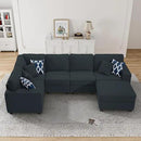 L Lengend Vansen Modular Sectional Sofa U Shaped Couch with Ottoman Modern Reversible Corner Sectional Couch for Living Room (Charcoal, U Shaped Sofa-1) by CozyNest Decor
