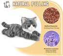 Gray Tabby Cat Stuffed Animals, Microwavable Stuffed Animal Adorable Fluffy Cat Plush for Warmth & Comfort, Heatable & Coolable Lavender Scent Cat Toys, Cute Soft Plushies Cat Gifts for Kids & Adults by TinyTreasures Baby Boutique