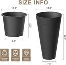 Kante Tall Round Planter Set of 2, 18" H Large Decorative Planter Pots for Outdoor Indoor Garden Patio Front Porch (Black) by GreenHaven Gardens