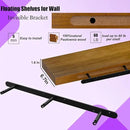 IAE Walnut Floating Wall Shelves 55 inch, Bathroom Shelves Wall Mounted,Invisible Shelves Floating Kitchen Shelves,Wooden Wall Shelves with Brackets for Living Room Wall Mounted,Easy Install,Set of 2 by CozyNest Decor