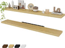 Fun Memories 72 Inch Floating Shelves for Wall 2 Pack Shelves for Bedroom|Kitchen|Bathroom 72 x 9.3 Inch Wood Floating Shelf with Invisible Brackets for Books|Storage|Decor, Oak by CozyNest Decor