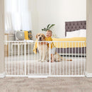 30" Tall Extra Wide Baby Gates for Doorways & Stairs - Large, Long Pressure Mounted Metal Safety Gates for Kids & Dogs - White (71.5-76.38 Inch) by TinyTreasures Baby Boutique